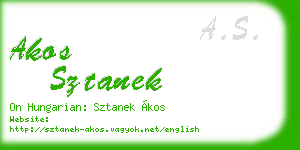 akos sztanek business card